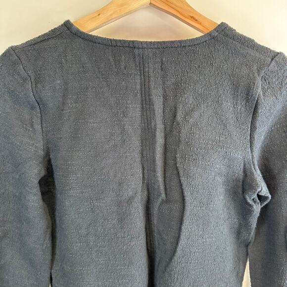 Madewell Texture & Thread Black 3/4 Balloon Sleeve V Neck Top Womens Size XS - Picture 9 of 14